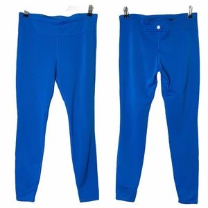Athleta blue fleece lined leggings M back zipper